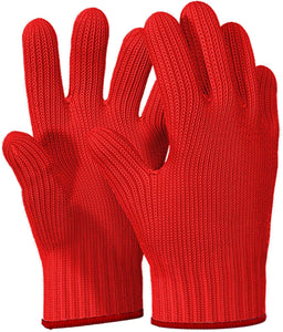 Killer's Instinct Outdoors 1 Pair Heat Resistant Gloves Oven Gloves Heat Resistant with Fingers Red Oven Mitts Kitchen Pot Holders Cotton Gloves Red Kitchen Gloves Double Oven Mitt Set (2 pcs)