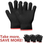 Load image into Gallery viewer, Killer&#39;s Instinct Outdoors 10 Pairs Heat Resistant Gloves Oven Gloves Heat Resistant with Fingers Black Oven Mitts Kitchen Pot Holders Cotton Gloves Kitchen Gloves Double Oven Mitt Set (Black, 20 pcs)
