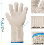 Load image into Gallery viewer, 2 PAIRS Long Sleeve Heat Resistant Gloves Long Oven Gloves Heat Resistant With Fingers Oven Mitts Kitchen Pot Holders Cotton Gloves Kitchen Gloves Double Oven Mitt Set Oven Gloves With Fingers
