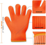 Load image into Gallery viewer, 2 PAIRS Orange Heat Resistant Gloves Oven Gloves Heat Resistant With Fingers Oven Mitts Kitchen Pot Holders Cotton Gloves Kitchen Gloves Double Oven Mitt Set (Orange, 4 pcs)
