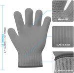 Load image into Gallery viewer, 1 Pair Grey Heat Resistant Gloves Oven Gloves Heat Resistant With Fingers Oven Mitts Kitchen Pot Holders Cotton Gloves Kitchen Gloves Double Oven Mitt Set Oven Gloves With Fingers (Grey, 2pcs)
