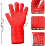 Load image into Gallery viewer, Killer&#39;s Instinct Outdoors 2 Pairs Red Heat Resistant Gloves Oven Gloves Heat Resistant with Fingers Oven Mitts Kitchen Pot Holders Cotton Gloves Kitchen Gloves Double Oven Mitt Set (Long+Standart)
