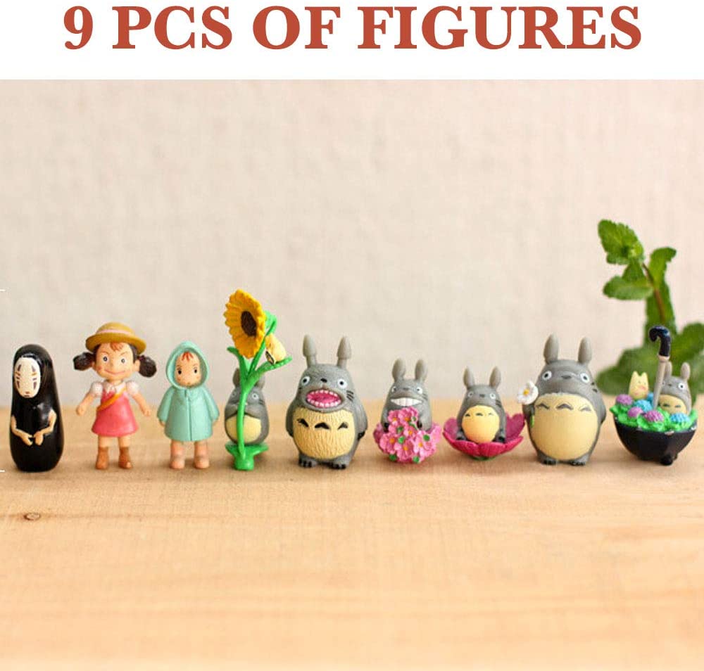 My Neighbor Totoro Figure Spirited Away Piggy Bank No Face Studio Ghibli Gifts Princess Mononoke Statue Spirited Away Toy Totoro Mini Figures Garden Cake Topper