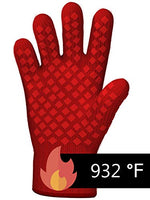 Load image into Gallery viewer, 1 PCS Heat Resistant Glove Oven Gloves Heat Resistant Red BBQ Gloves For Grilling Gloves Heat Resistant Cooking Heat Resistant Gloves Kitchen Heat Gloves High Temp Grill Gloves with Silicone
