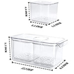 Load image into Gallery viewer, Wavelux Produce Saver Containers for Refrigerator, Food Fruit Vegetables storage, 3 Piece Stackable Fridge Freezer Organizer, Fresh Keeper Drawer Bin Basket with Vented Lids &amp; Removable Drain Tray
