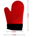 Load image into Gallery viewer, 2PCS Red Black Professional Extra Large Silicone Oven Mitts and Pot Holders Oven Gloves Heat Resistant Gloves Kitchen Mittens BBQ Gloves for Cooking Grill Gloves Rubber Oven Mitt Cooking Gloves
