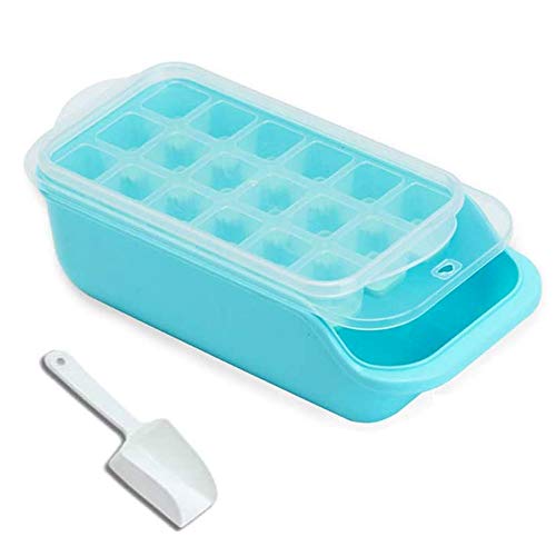 Bpa-free Blue Ice Trays & Ice Bin & Scoop - Mini Ice Cube Trays