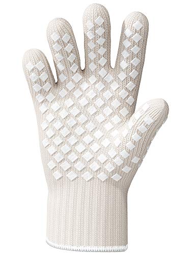 1 PCS Heat Resistant Glove Oven Gloves Heat Resistant WHITE BBQ Gloves For Grilling Gloves Heat Resistant Cooking Heat Resistant Gloves Kitchen Heat Gloves High Temp Grill Gloves with White Silicone