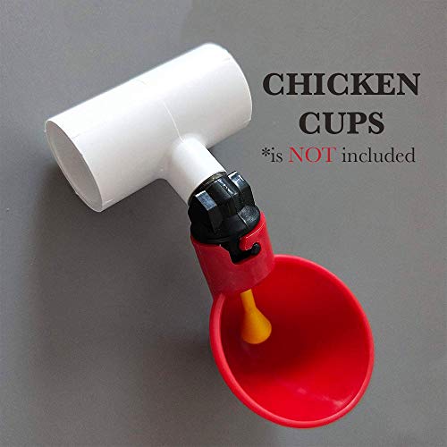 50 PVC Tee Fittings Original Pvc Tee Fittings For Horizontal Chicken Waterer And Chicken Feeder On Pvc Pipe Chicken Coop Accessories Namely For Threaded Red Chicken Nipples Or Threaded Brass Rabbit