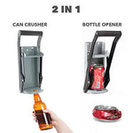 Load image into Gallery viewer, Can Crusher Wall Mounted Aluminum Can Crusher 16oz 12oz 8oz Heavy Duty Can Crushers For Recycling Wall Mounted Beer Can Opener And Crush Bottle Two Features In One Can Press
