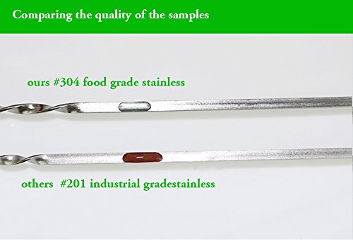 Killer's Instinct Outdoors Flat Metal Grilling Skewers 304 Wider Thicker Stainless Steel Reusable BBQ Sticks Barbecue Skewers 14’’0.16’’0.05’’ (Set of 24) Barbecue Sticks Metal