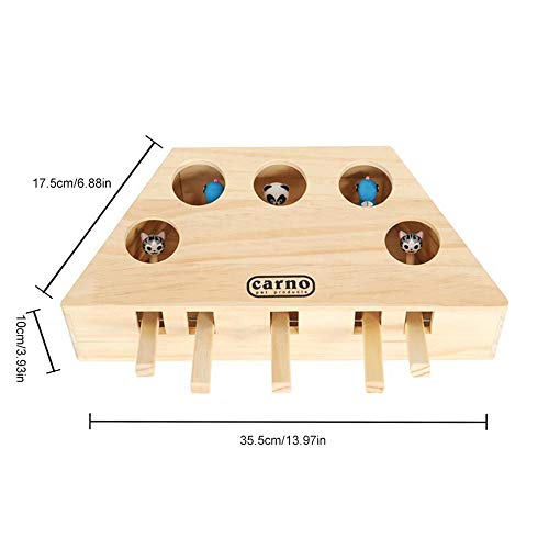 Killer's Instinct Outdoors Cat Funny Toys Interactive Wooden Solid Whack A Mole Mouse Game Puzzle Toy