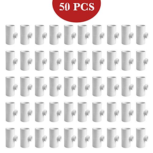 50 PVC Tee Fittings Original Pvc Tee Fittings For Horizontal Chicken Waterer And Chicken Feeder On Pvc Pipe Chicken Coop Accessories Namely For Threaded Red Chicken Nipples Or Threaded Brass Rabbit