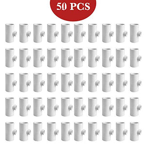 50 PVC Tee Fittings Original Pvc Tee Fittings For Horizontal Chicken Waterer And Chicken Feeder On Pvc Pipe Chicken Coop Accessories Namely For Threaded Red Chicken Nipples Or Threaded Brass Rabbit