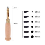 Load image into Gallery viewer, Japanese Screw Punch,Screw Hole Punch/Auto Leather Tool Book Drill 6 Tips Sizes 1.5-4mm for Sewing Leather Paper Craft Adjustable Screw Hole Punch Bookbinding Tool
