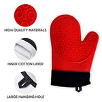 Load image into Gallery viewer, 2PCS Red Black Professional Extra Large Silicone Oven Mitts and Pot Holders Oven Gloves Heat Resistant Gloves Kitchen Mittens BBQ Gloves for Cooking Grill Gloves Rubber Oven Mitt Cooking Gloves
