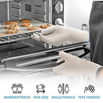 Load image into Gallery viewer, 1 Pair Long Sleeve Heat Resistant Gloves Oven Gloves Heat Resistant with Fingers Oven Mitts Kitchen Pot Holders Cotton Gloves Long Kitchen Gloves Double Oven Mitt Set Oven Gloves with Fingers (White)
