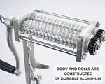 Load image into Gallery viewer, Commercial Meat Tenderizer Tool Meat Grinder - Restaurant Home Cuber - Heavy Duty Steak Kitchen Tool Pork Beef Chicken Flatten Tender - Clamp-on Rolling Meat Tenderizer Machine Silver Durable Aluminum
