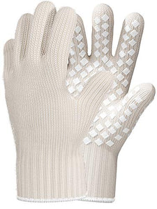 Heat Resistant Gloves Oven Gloves Heat Resistant White BBQ Gloves For Grilling Gloves Cooking Heat Resistant Gloves Kitchen Heat Gloves High Temp Grill Gloves with Silicone (Meta-Aramid, 1 pair)