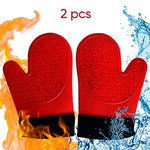 Load image into Gallery viewer, 2PCS Red Black Professional Extra Large Silicone Oven Mitts and Pot Holders Oven Gloves Heat Resistant Gloves Kitchen Mittens BBQ Gloves for Cooking Grill Gloves Rubber Oven Mitt Cooking Gloves
