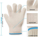 Load image into Gallery viewer, Heat Resistant Oven Glove with Fingers -1 pcs White Kitchen Oven Mitt Set - Pot Holders Cotton Gloves - Double Oven Kitchen Gloves
