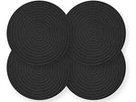 Load image into Gallery viewer, Cotton Round Woven Coasters Drink - Handmade Braided Cup Coasters Absorbent Woven Coasters Hot Pads Mats for Drink Home Kitchen Heat-Resistant Reusable Non-Slip (4 pcs black)
