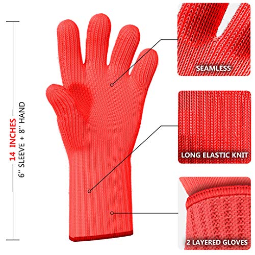 Big Red House Heat-Resistant Oven Mitts - Set of 2 Silicone Kitchen Oven  Mitt Gloves, Grey 