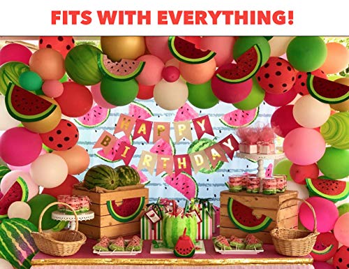 24 pcs Watermelon Balloons in One In A Melon High Chair Banner Themed Decorations Summer Decoration on Watermelon Balloons 1st Birthday 4 Color Watermelon Ballons 1st Birthday Red Balloons Party Supplies Watermelon