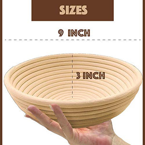 Killer's Instinct Outdoors 9" Inch Bread Banneton Proofing Basket Round Natural Rattan Proofing Baskets Premium Round Bread Making Tool for Professional Home Bakers Artisan Bread Dough