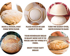 Killer's Instinct Outdoors 9" Inch Bread Banneton Proofing Basket Round Natural Rattan Proofing Baskets Premium Round Bread Making Tool for Professional Home Bakers Artisan Bread Dough