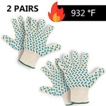 Load image into Gallery viewer, KIO WHITE | 2 Pairs Heat Resistant Black BBQ Gloves, Silicone Non-Slip Cooking Gloves
