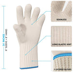 Load image into Gallery viewer, 1 Pair Long Sleeve Heat Resistant Gloves Oven Gloves Heat Resistant with Fingers Oven Mitts Kitchen Pot Holders Cotton Gloves Long Kitchen Gloves Double Oven Mitt Set Oven Gloves with Fingers (White)
