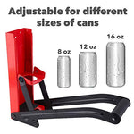 Load image into Gallery viewer, Red Can Crusher Wall Mounted Aluminum Can Crusher 16oz 12oz 8oz Heavy Duty Can Crushers For Recycling Wall Mounted Beer Can Opener And Crush Bottle Two Features In One Can Press
