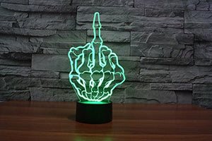 SUPERNIUDB Middle Finger Gesture Funny Home Decor Night Lamp 3D Switch LED Desk Light