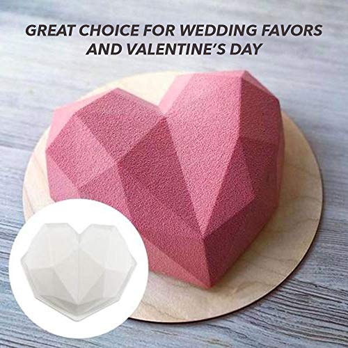 Upgraded 3rd Gen Diamond Heart Love Silicone Cake Mold Silicone Oven Safe Chocolate Mousse Dessert Baking Pan 3D nonstick 7 inch topping 3gen