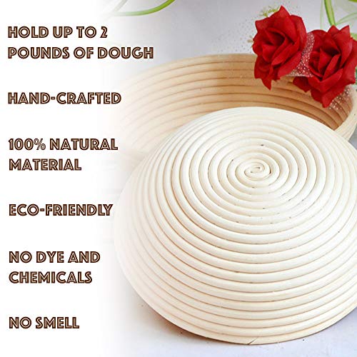 Killer's Instinct Outdoors 9" Inch Bread Banneton Proofing Basket Round Natural Rattan Proofing Baskets Premium Round Bread Making Tool for Professional Home Bakers Artisan Bread Dough