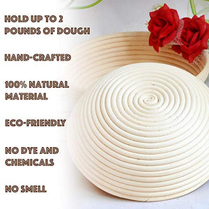 Killer's Instinct Outdoors 9" Inch Bread Banneton Proofing Basket Round Natural Rattan Proofing Baskets Premium Round Bread Making Tool for Professional Home Bakers Artisan Bread Dough