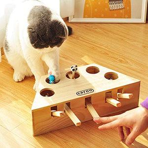 Killer's Instinct Outdoors Cat Funny Toys Interactive Wooden Solid Whack A Mole Mouse Game Puzzle Toy