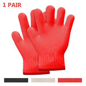 1 PAIR Heat Resistant Gloves, Oven Gloves With Fingers