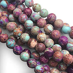 Load image into Gallery viewer, Approx. 47 Beads Lot - 8mm ICY Blue Purple Sea Sediment Imperial Jasper AAA Round Beads 15.5&quot; DIY for Handmade Bracelet Necklace \ CraftSupplies
