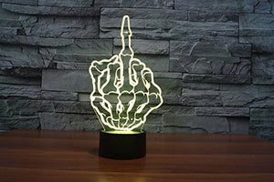 SUPERNIUDB Middle Finger Gesture Funny Home Decor Night Lamp 3D Switch LED Desk Light