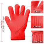 Load image into Gallery viewer, Killer&#39;s Instinct Outdoors 2 Pairs Heat Resistant Gloves Oven Gloves Heat Resistant with Fingers Red Oven Mitts Kitchen Pot Holders Cotton Gloves Red Kitchen Gloves Double Oven Mitt Set (2 sets,4 pcs)
