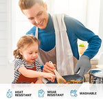 Load image into Gallery viewer, Heat Resistant Oven Gloves with Fingers -2 Pairs Grey Kitchen Oven Mitt Set - Pot Holders Cotton Gloves - Double Oven Kitchen Gloves
