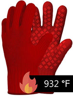 Load image into Gallery viewer, Heat Resistant Gloves Oven Gloves Heat Resistant Red BBQ Gloves For Grilling Gloves Cooking Heat Resistant Gloves Kitchen Heat Gloves High Temp Grill Gloves with Silicone (Meta-Aramid, 1 pair)
