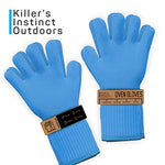 Load image into Gallery viewer, Heat Resistant Oven Gloves with Fingers - 2 Pairs Blue Kitchen Oven Mitt Set - Pot Holders Cotton Gloves - Double Oven Kitchen Gloves
