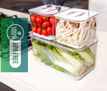 Load image into Gallery viewer, Wavelux Produce Saver Containers for Refrigerator, Food Fruit Vegetables storage, 3 Piece Stackable Fridge Freezer Organizer, Fresh Keeper Drawer Bin Basket with Vented Lids &amp; Removable Drain Tray
