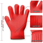 Load image into Gallery viewer, Heat Resistant Oven Gloves with Fingers - 1 Pairs Red Kitchen Oven Mitt Set - Pot Holders Cotton Gloves - Double Oven Kitchen Glove - Limited Collection Red- Round Cotton Mats
