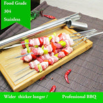 Load image into Gallery viewer, Killer&#39;s Instinct Outdoors Flat Metal Grilling Skewers 304 Wider Thicker Stainless Steel Reusable BBQ Sticks Barbecue Skewers 14’’0.16’’0.05’’ (Set of 24) Barbecue Sticks Metal
