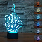 Load image into Gallery viewer, SUPERNIUDB Middle Finger Gesture Funny Home Decor Night Lamp 3D Switch LED Desk Light
