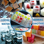 Load image into Gallery viewer, Ice Cube Trays Easy Release Ice Cube Tray Container Set with Lid Creative Plastic Storage Box Portable Ice Scoop BPA Free Whiskey Cocktail Smoothie Drink (Blue)
